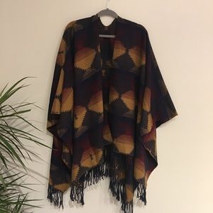 Native American Pattern Poncho